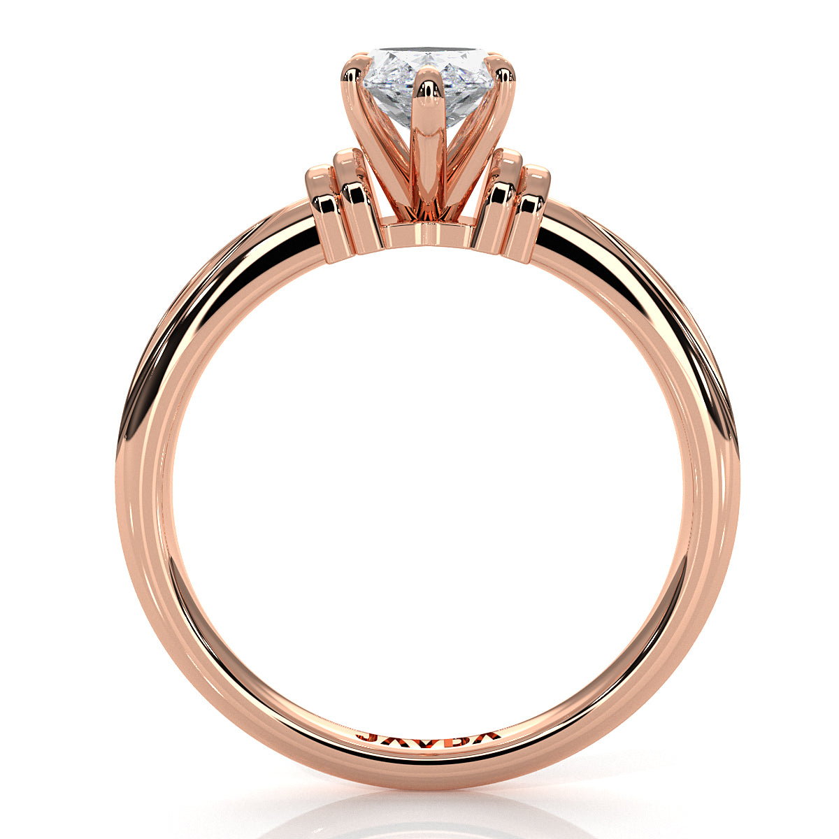 4.2g Ridged Solitaire Prong Set Lab Grown Diamond Engagement Ring IGI Certified 2.6mm 1.00 Ctw.